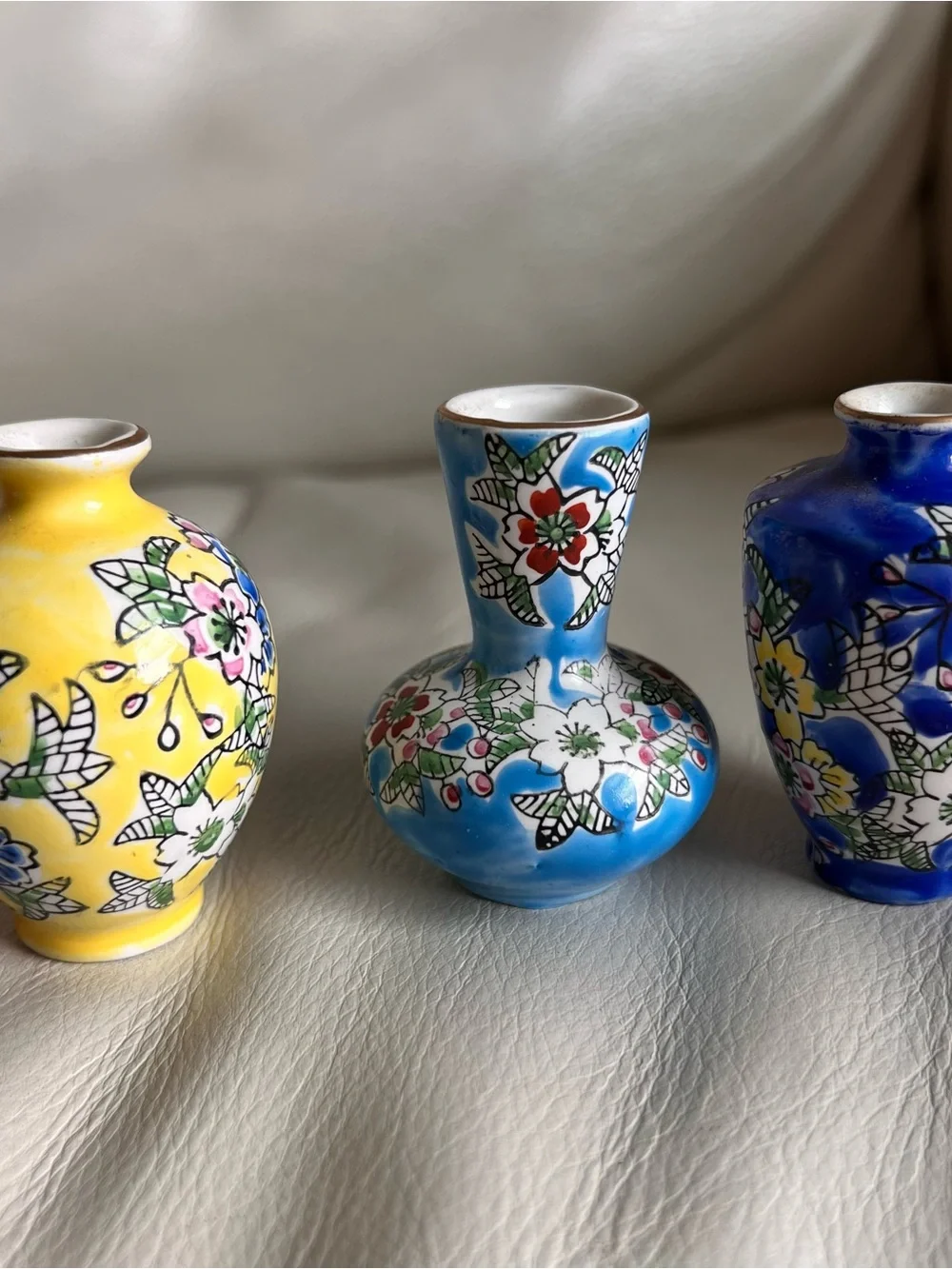 Decorative Mini Floral Bud Vase Set of 6 Vintage Japanese Style